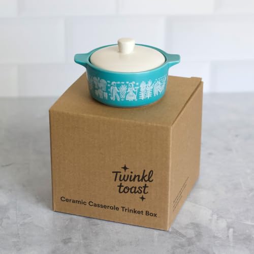 Butterprint-Inspired Ceramic Trinket Box with Lid, Keepsake