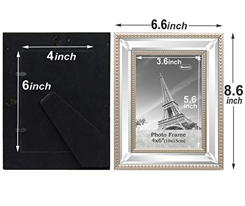 Meetart 4x6 2 Pack Mirror Photo Frames Sets for Wall Pictures Decor or Table Stand - size: 4x6 2 Pack