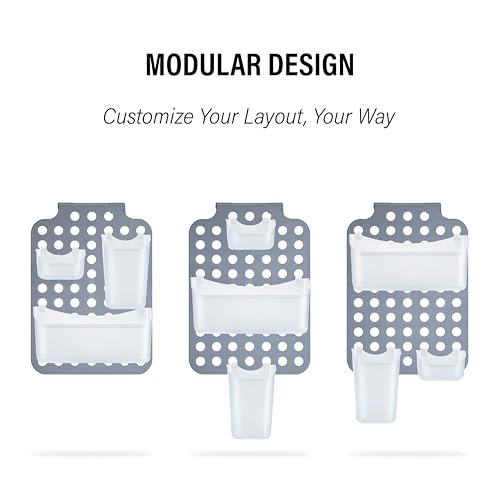 Over Shower Door Organizer, 3 Bins, Adjustable Hanging Storage - size: 3 Bins