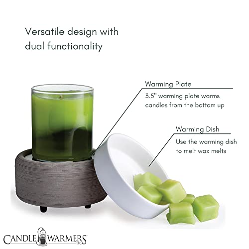 Candle Warmers ETC 2-in-1 Candle and Fragrance Warmer for Warming Scented Candles or Wax Melts and Tarts with to Freshen Room, Gray Texture - style: Gray Texture