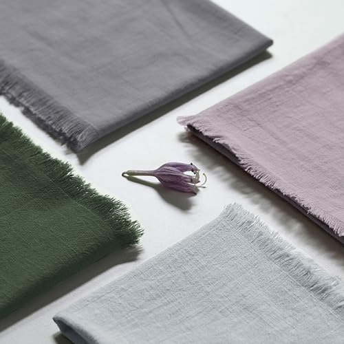 Handmade Cloth Napkins 100% Cotton Napkins with Fringe,Delicate Handmade Cloth Napkins for Dinners, Parties, Weddings and More,18 x 18 Inch Set of 4 - Grey - color: Gray