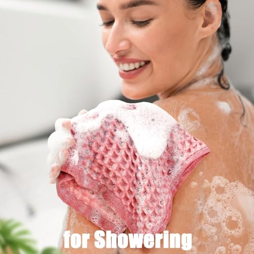 Cleanbear Washcloths 12 Pack, Cotton Wash Cloths for Showering, Pale-Pink | Lightweight and Quick Drying Towels for Bathroom, Large Washcloths Set (13 x 13 Inches) - color: Pale Pink