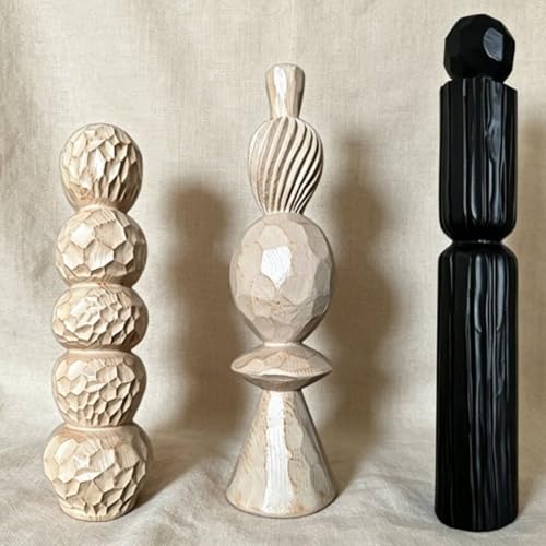 3 Pieces Geometric Resin Sculpture Minimalist Style Modern Tabletop Figurine Set Easy to Clean Abstract Statue for Bookshelf