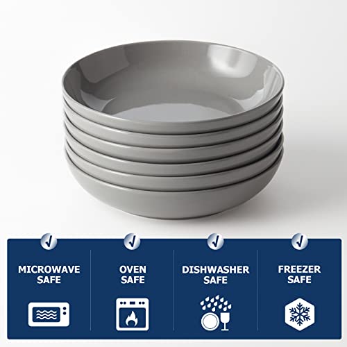 Y YHY Pasta Bowls 30oz, Large Grey Salad Serving Bowls - color: Gray, size: 30 oz