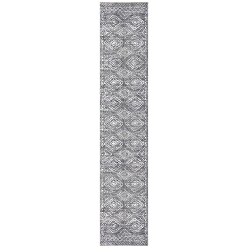 KILOCOCO Hallway Runner 2x10 ft Washable Runner Rug Non Slip, Grey | Low-Pile Entryway Runners, Rubber Backed Runner Rug, Printed Kitchen Runner Rug, Soft Geometric Rugs for Hall Living Room - color: Grey, size: 2' x 10' (Runner)