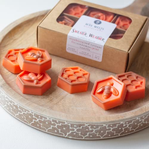 Strong Scented Wax Melts Sweater Season, Woodsy Scent Cranberry Cinnamon Fir Pine, Gift for Mom, Housewarming Gift