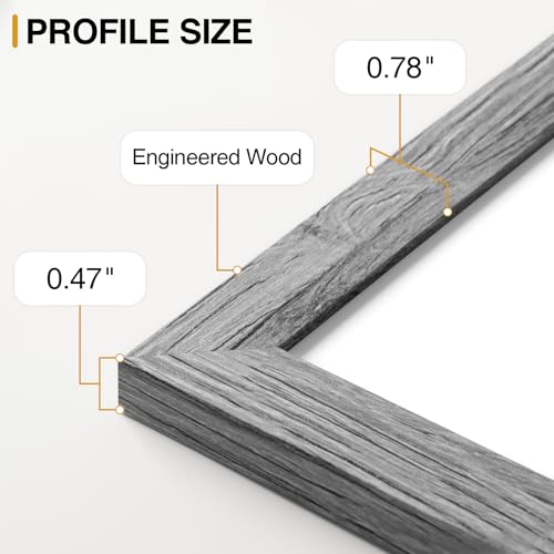 Vittanly 12 Pack Gallery Wall Frame Set, Black, Brown, Grey | Gallery Wall Frame Set: 4pcs 8x10, 4pcs 5x7 & 4pcs 4x6 Photos for Wall & Table, Picture Frames made of Engineered Wood - color: Black & Grey & White