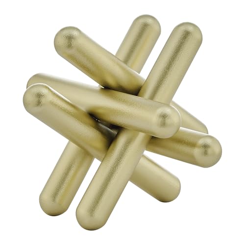 Danya B. Large Abstract Gold Finish Textured Metal Geometric Sculpture