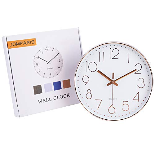12 Inch Battery Operated Silent Non-Ticking Wall Clock, Quality Quartz Sweep Rose Gold Wall Clock for Home Bedroom School - color: Rosegold, size: 12 Inch