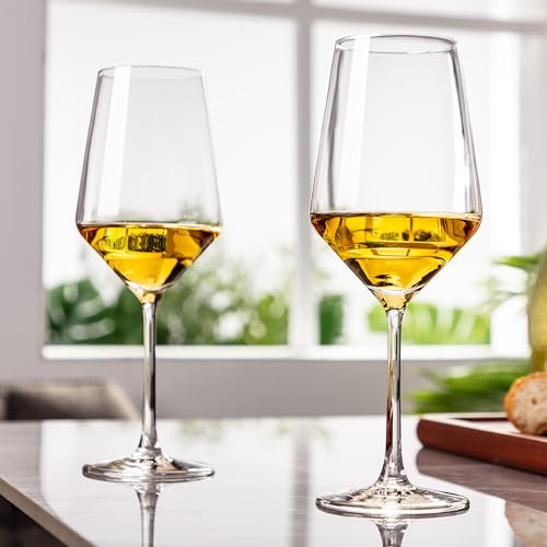 Wine Glasses Set of 4, 14oz Lead-free Red / White Wine Glass With Stem | Thin Rim, Long Stem, Universal Wine Glass for Bordeaux, Pinot, Merlot, Cabernet, Chardonnay, Gifts for Wine Lovers