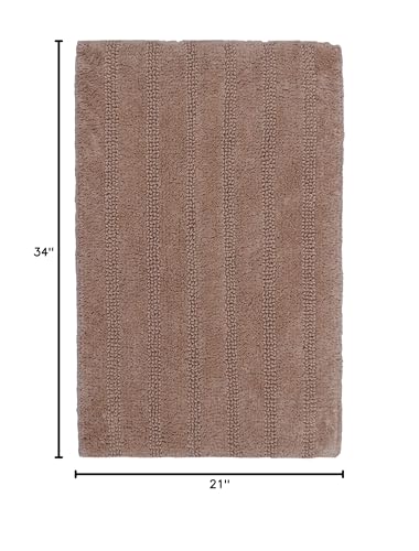 Linear 100% Cotton Reversible Bath Rug - color: Natural, size: 1'9" x 2'10" (Rectangular)
