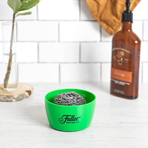 Fuller Brush Handy Holder with Drain Rack – Small Sink Caddy for Organizing Cleaning Sponges & Tools – Removable Drain Tray, Dishwasher Safe – Green - color: Green