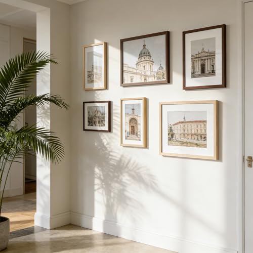 TONES FRAME DESIGN 8.5 by 11 Picture Frame Natural Solid Wood Veneer 8.5 x 11 Frame Set of 2 with Shatterproof Plexiglass, Wall Hanging Modern Wooden 8.5x11 Picture Frame for Diplomas Document Certificates - color: Natural, size: 8.5x11 - 2 Pack