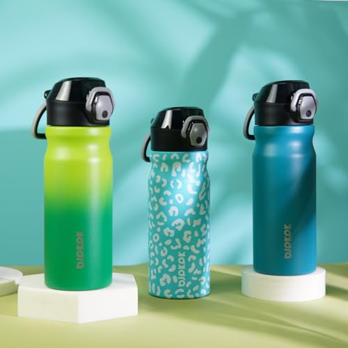 BJPKPK 18 oz Water Bottle with Straw & Handle, Insulated Stainless Flask | Leak Proof Locking Lid, Thermal, Double Wall Vacuum, Keeps Hot/Cold, BPA Free, Dishwasher Safe, Travel & Sports, Laguna - color: A-Laguna, size: 18 Ounces
