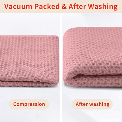 Homaxy 100% Cotton Waffle Weave Kitchen Dish Towels 6-Pack, Dried Rose | 13 x 28 Inches, Ultra Soft Absorbent Dish Towels, Quick Drying Cleaning Towels - color: Dried Rose, size: 13 X 28 - 6 Pack