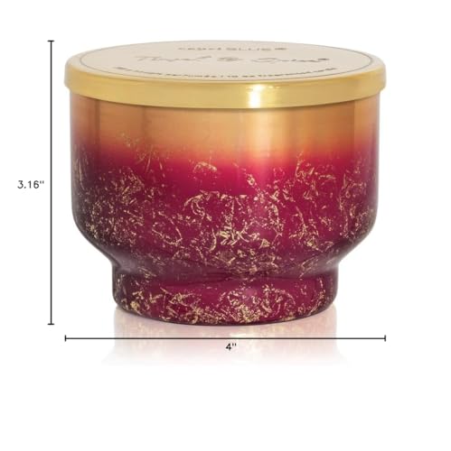 Capri Blue Tinsel & Spice Scented Candles for Home - Glimmer Inverted Jar Candles - Soy Candles - Holiday Candle with Mulberry & Gold Ombre Glass Holder (10 oz) - size: 10 oz