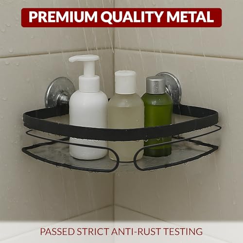 2-Pack Adhesive Shower Caddy, No-Drill Corner Shower Shelves for Bathroom | Wall-Mounted Storage Organizer for Shampoo, Soap & Toiletries - style: TRIANGLE