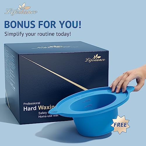 Lifestance Complete Home Waxing Kit, L1 Hard Wax Warmer for Hair Removal, Brazilian Bikini Wax Kit for Women Men, 59 Items, No-Mess Silicone Liner, Wax Heater, Hot Wax Pot for Body Leg Face Eyebrow | Brazilian, Bikini, Body, Leg, Face & Eyebrow, 59-Piece