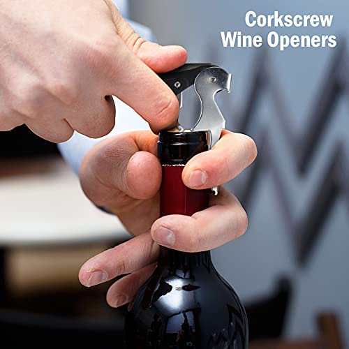 Honoson 16 Pieces Wine Keys for Severs Opener Travel Corkscrew Wine Bottle Opener Waiter Beer Bartender for Wedding Home Office Kitchen Restaurant Bar Applications (Black)