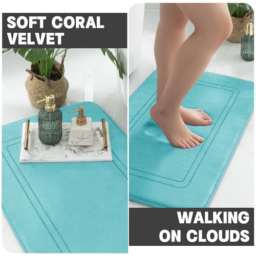 Teal Memory Foam Bath Mat Set 5 Pieces - color: Teal, size: 5pieces