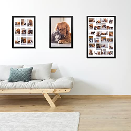 HORLIMER 2 Pack 4x6 Picture Frames Collage with 24 Openings, Multi Photo Frame for Wall Hanging, Black