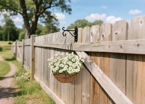 4 Pack 12 inch Metal Hanging Baskets for Plants Outdoor Metal Wire Hanging Basket Planter with Coco Fiber Liners Flower Pots for Home Porch Garden Patio, Diamond-Shaped - size: 12" x 4 Pack, style: Diamond
