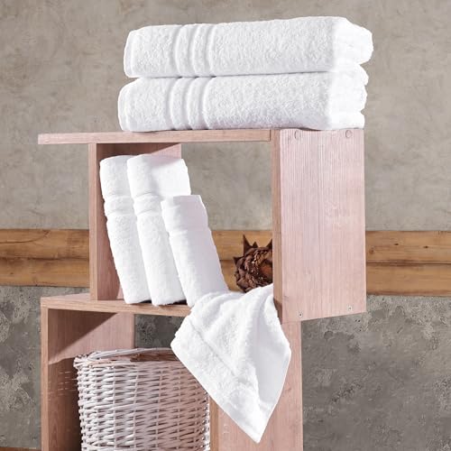Hawmam Linen Personalized Towels - Customized Turkish Cotton Towel Set, Monogrammed Towels with Initials, Name & Embroidery, Idea for Weddings, Bridal Showers, Anniversaries, for Couples, White - color: White
