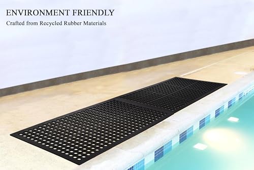A1 Home Collections Anti Fatigue Mat, 0.6" Thick Heavy Duty Rubber Floor Mat with Drainage Holes - Non-Slip Kitchen, Bar & Restaurant Mat, 36x60 in - size: 60"L x 36"W x 0.6"Th