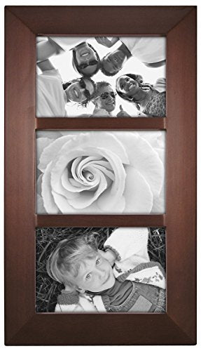 Malden International Designs Berkeley Beveled Edge Wood Collage Picture Frame, 3-Opening 4x6, Walnut - color: Walnut, size: 3-Opening 4x6"