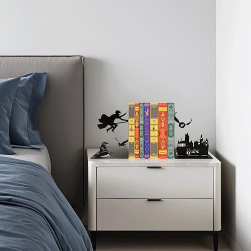 Black Magic Book Stopper Decorative Bookends for Bookshelf | Unique Gifts For Family Friends Kids, Study Room Home Office Decor