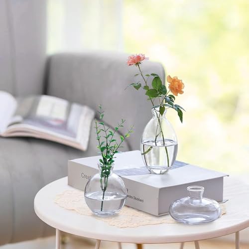 Mini Bud Vases As Wedding Centerpieces for Tables,Clear Bud Vases for Flowers,Small Flower Vases Suitable for Birthday Party,Anniversary,Wedding Reception,Baby Shower (Clear, 28PCS) - color: 28pcs