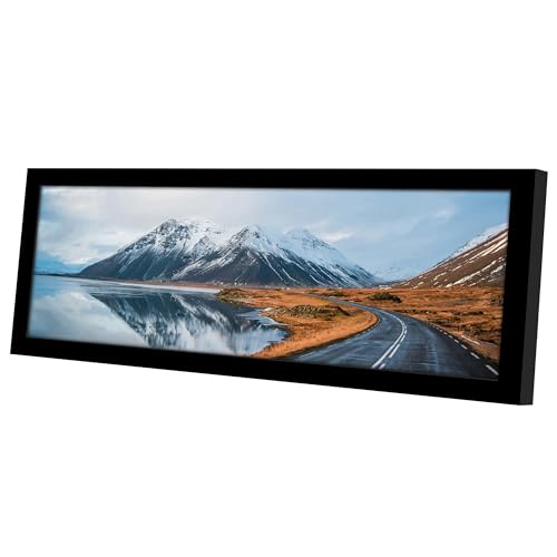 Americanflat 5x15 Picture Frame - Engineered Wood - Black | Shatter-resistant glass, wall or tabletop display with included easel, sawtooth hangers included - color: Black, size: 5x15