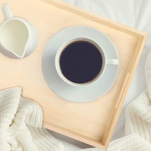 LotFancy Wooden Nested Serving Trays, Set of 5, for Craft and Decor | Unfinished Natural Wood Trays with Handles, Food Organizer for Breakfast, Lunch, Dinner - size: 16.125" x 10.125" x 1.5"