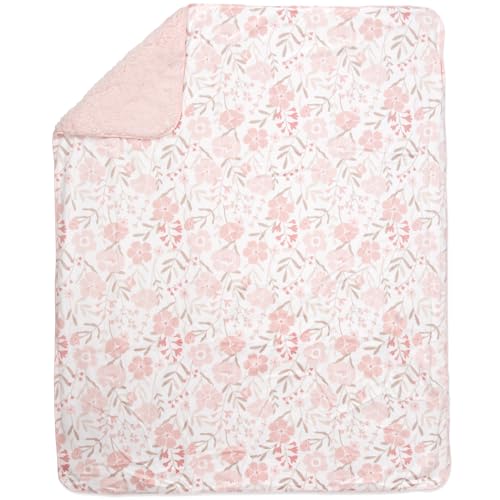 Baby Essentials Sherpa Fleece Baby Blanket 35x30 – Super Soft, Warm Reversible Baby Blankets for Newborns, Infants, Toddlers, and Nursery - color: Flower Gardens