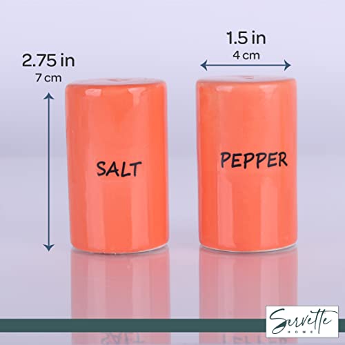 Orange Salt & Pepper Shakers Ceramic - color: Orange