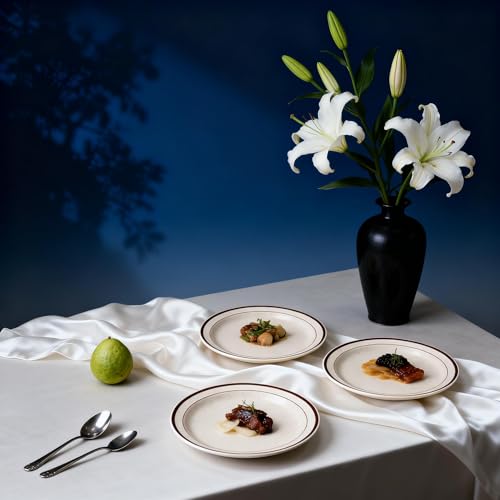 Stoneware Narrow Rim Commercial Grade Dinnerware (Brown Speckle, Plate 7.25") - color: Brown Speckle, size: Plate 7.25"