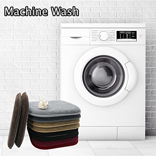 Kitchen Chair Cushions for Dining Chairs Red Non-Slip Seat Pads | 17x15 U Shaped Outdoor Patio Chair Cushions Washable Soft Thick Memory Foam Large Office Metal Wooden Chair Pads - color: Burgundy Red