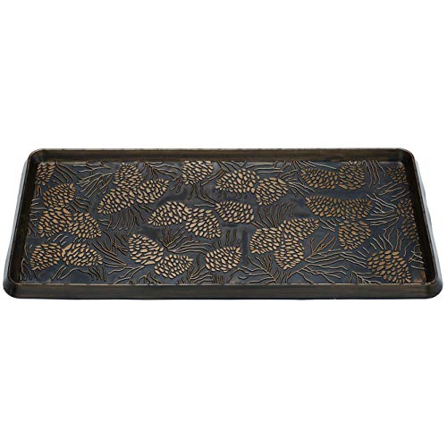 HF by LT Pine Cone Rubber Boot Tray, 32 x 16 inches, One-Piece Seamless Construction, Durable Vulcanized Rubber, Year Round Use Indoors or Outdoors, Copper - color: Pine Cone