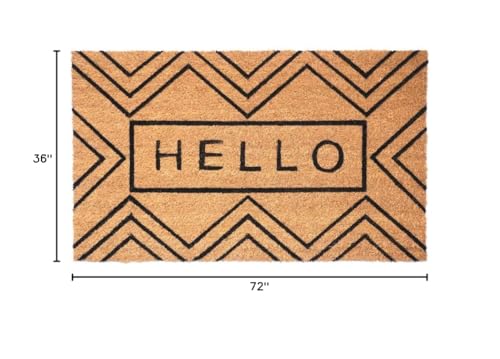 Calloway Mills Chevron Hello Doormat (36" x 72") - size: 3' x 6' (Rectangular)