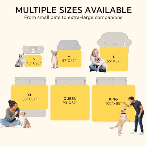 Luciphia Waterproof Pet Blankets Whith Paw Print for Couch Sofa Bed Cover, Liquid Pee Proof Soft Fluffy Dog Blanket Washable, Reversible Furniture Protection Puppy Cat, Khaki, X-Large(85" x 57") | Soft Print Pet Blanket Washable Pee Proof, Furniture Prote