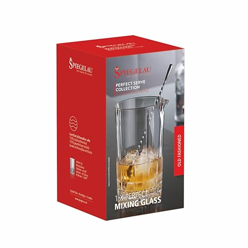 Spiegelau Perfect Serve Cocktail Bar Mixing Glass - Bartender Cocktail Stirring Glass - Mixing Pitcher for Cocktails, 22.4 oz - style: Mixing glass