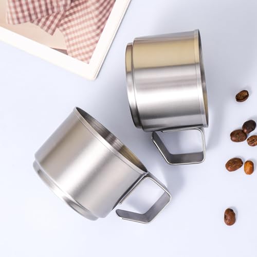 ZPUFAW 4Pcs Espresso Cups 4 oz Expresso Shots Cups 18/8 Stainless Steel Coffee Cups Set of 4