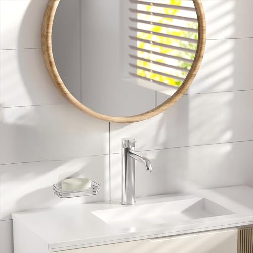 Soap Dish for Shower Clear Soap Holder Pull-Out Water Tray No Drilling Required Strong Fixation for Rv Bathroom and Kitchen Easy(1 Pack) - color: Clear