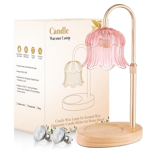 Candle Warmer Lamp Adjustable Timer Electric-Pink Flower Wax lamp - color: Pink