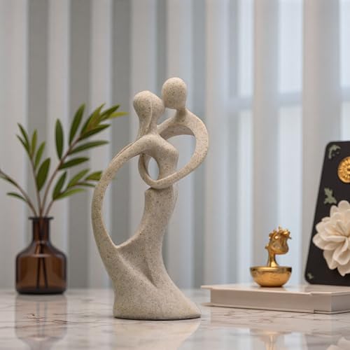 Modern Abstract Couple Statue, Kissing Lovers Sculpture Figurine for Home Decor Living Room Bedroom Bookshelf Office, Gift for Wedding Anniversaries, Love Decor Ornament for Couple Valentines - style: Style A
