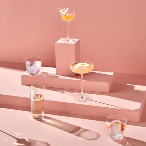 NUDE Savage Coupe Glasses Set of 2 – 7.5 oz Premium Lead-Free Crystal Martini Glasses – Modern Coupe Style Cocktail Glasses for Martini, Shaken & Stirred Drinks - color: Savage Coupe