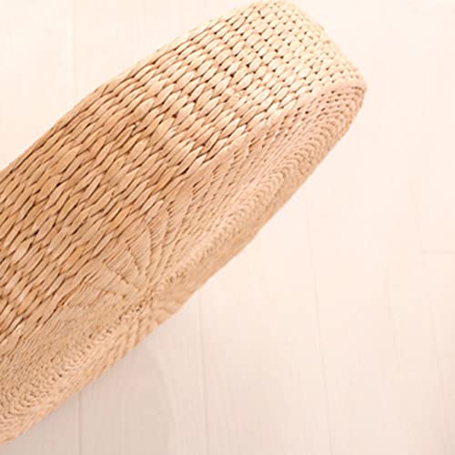 Comfortable Round Seat Cushion Woven Floor Cushion, Natural Straw Pouf Tatami Floor Poufs Meditation Cushion 40cm - size: 40cm