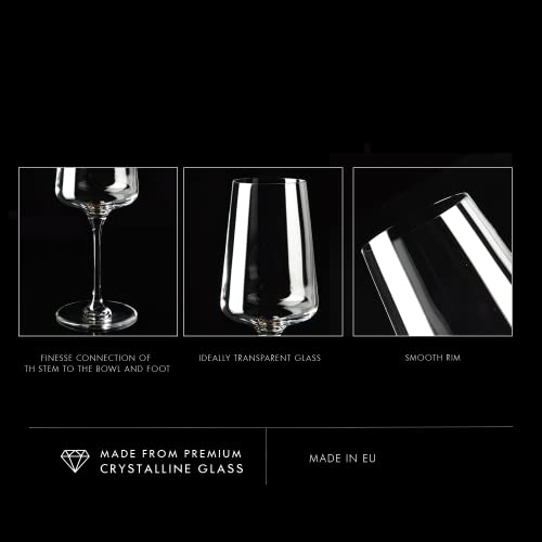 KROSNO Red Wine Glasses Set of 6, 16.9 oz, Infinity Collection | Wine Tumbler with Stem, Lead-Free Crystal Glassware, Drinking Glasses, Elegant Cups, Home & Restaurant, Dishwasher Safe - size: Red Wine 500 ml (Set of 6)