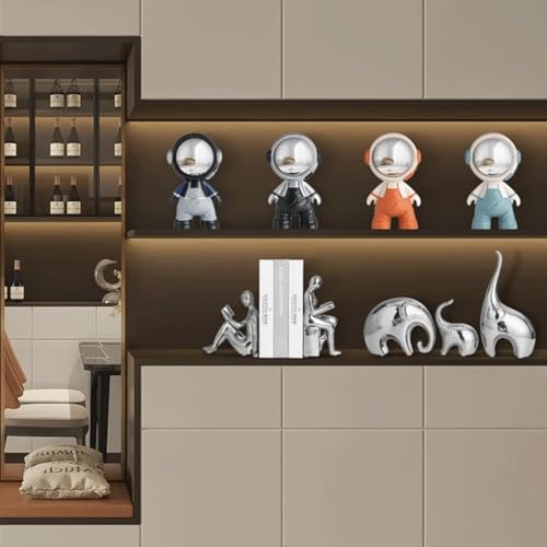 Shelf Decor Creative Silver Bookends Ceramic Figure Book Holder for Shelves for Desk Stylish Office Decorations for Work