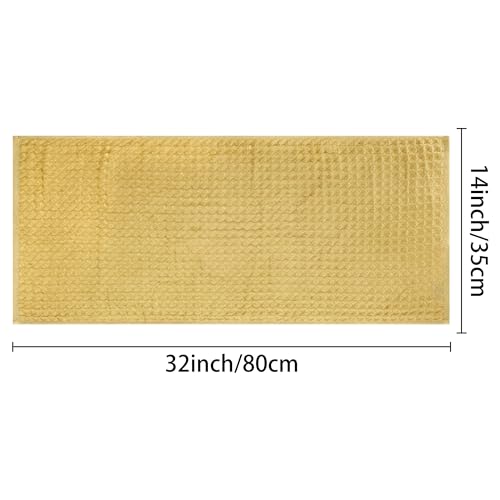 uxcell Waffle Hand Towels 100% Cotton 4 Pack Yellow | Boho Soft Absorbent Towels for Bathroom Kitchen Gym, Quick Dry, Lint Free, Washcloths Set for Bathroom Kitchen Gym Yoga Face - color: Yellow